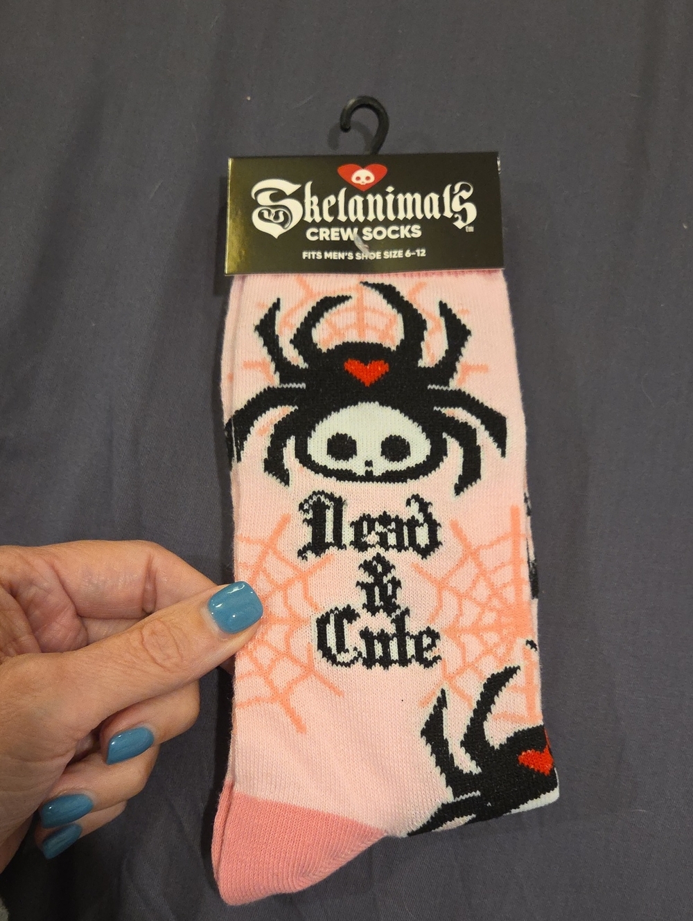 Perfect For Halloween NWT Skelanimals Spider "Dead & Cute" Unisex Crew Socks